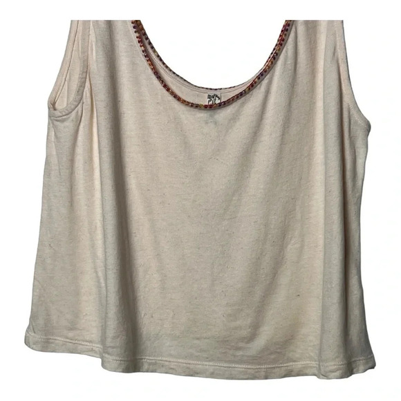 1619. FREE PEOPLE INTIMATELY SLEEVELESS TANK TOP SIZE SMALL EMBROIDERED TRIM - Picture 4 of 10